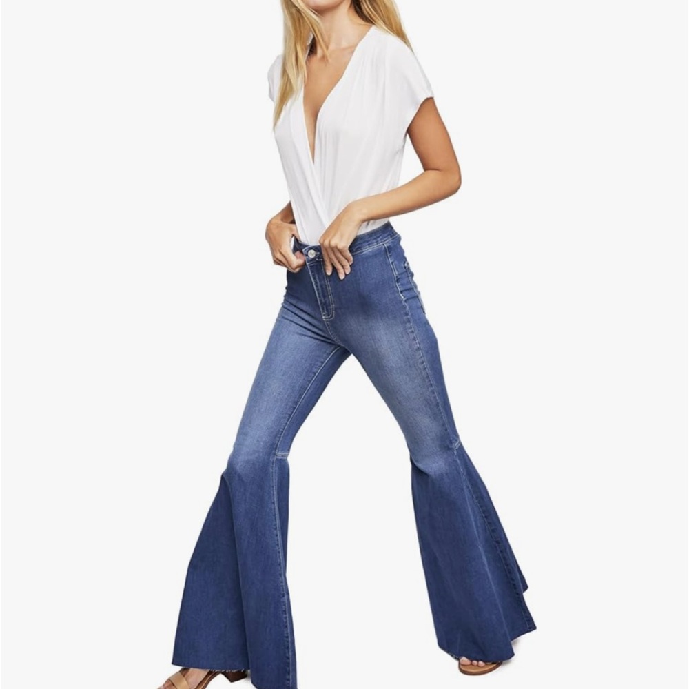 Free People We the Free Just Float on Flare Jericho Blue Jeans